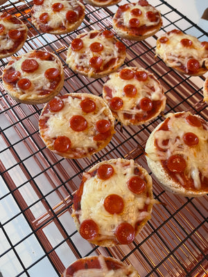 Sour dough English muffin pizzas