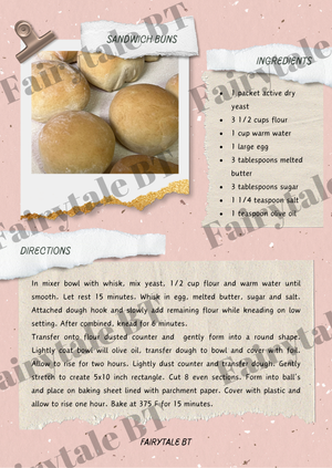 Sandwich Buns Recipe card